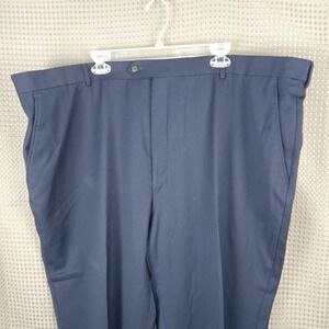 Stafford Men's Dress Pants 52x30 Navy Blue Stretch Travel Slacks